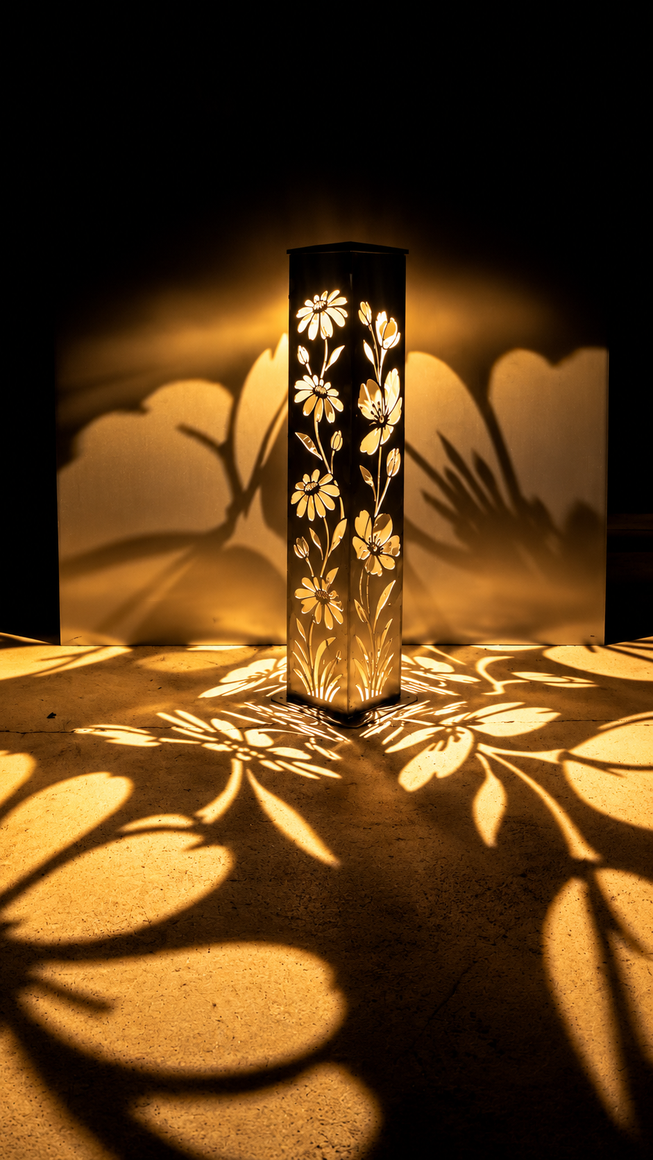 Petals of Light – Solar Illuminated Garden Pillar