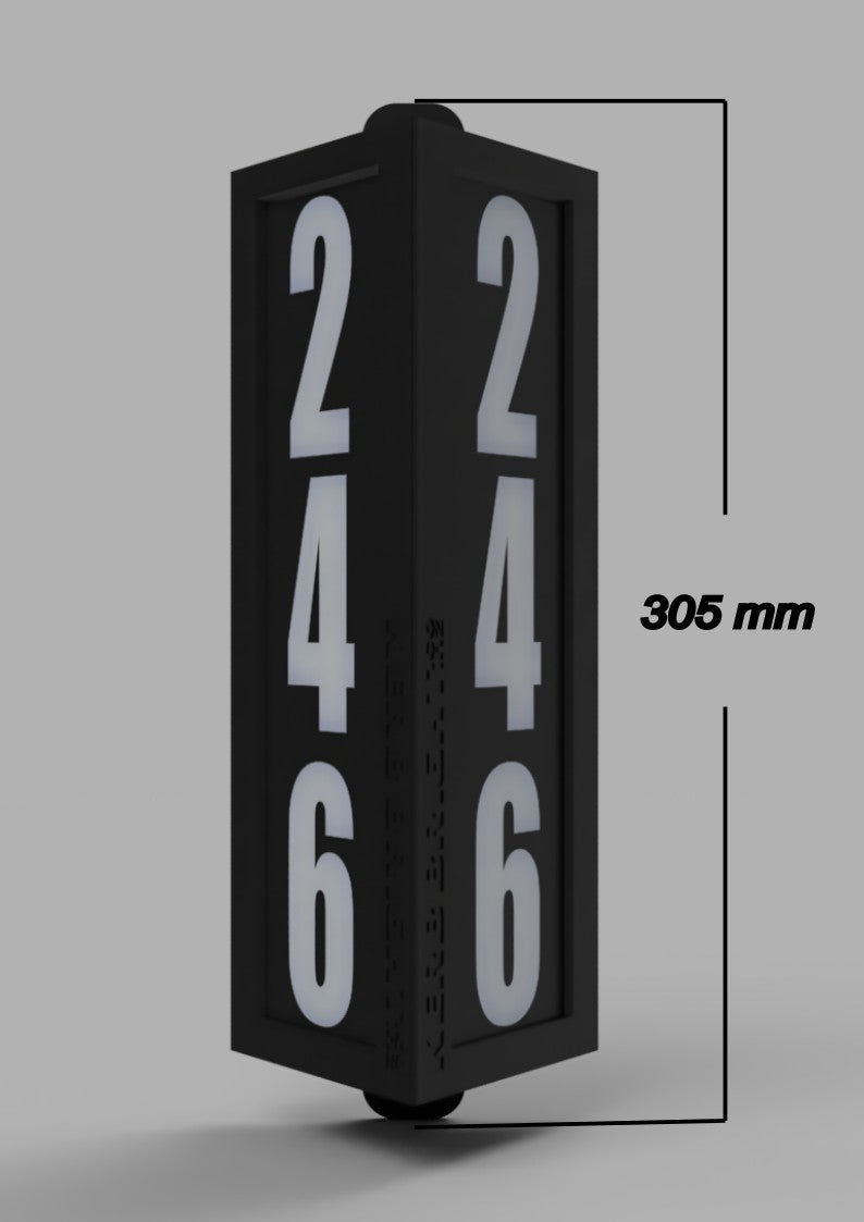 Rural illuminated Street Number - Hardwired 12v or 24v